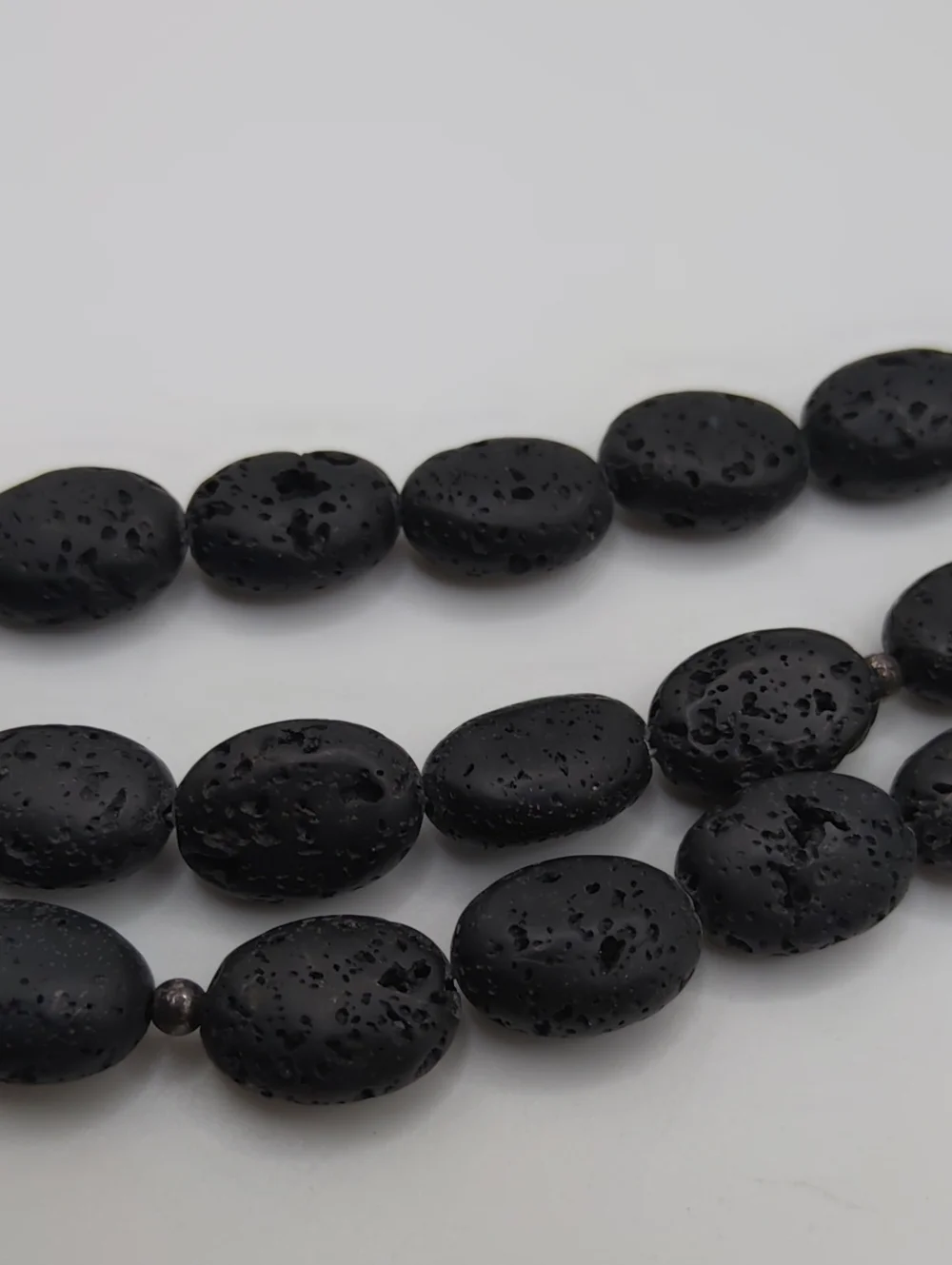 Silpada Hammered Silver Clasp Lava Rock Beaded Bracelet 925 - Picture 4 of 8